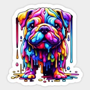 Colorful melting Dog  #4 Sticker